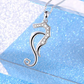 Fancy Sea Horse Charm Pendant Diamond Necklace Seahorse Jewelry Birthday Gift 925 Sterling Silver Chain 18in.