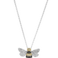 Cute Small Bumblebee Charm Pendant Diamond Necklace Bee Jewelry Birthday Gift 925 Sterling Silver Chain 18in.