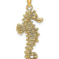 14K Gold Sea Horse Charm Pendant Diamond Necklace Seahorse Jewelry Birthday Gift