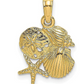 14K Gold Dainty Seashell Starfish Charm Bracelet Pendant for Necklace Small Sea Shell Jewelry Birthday Gift