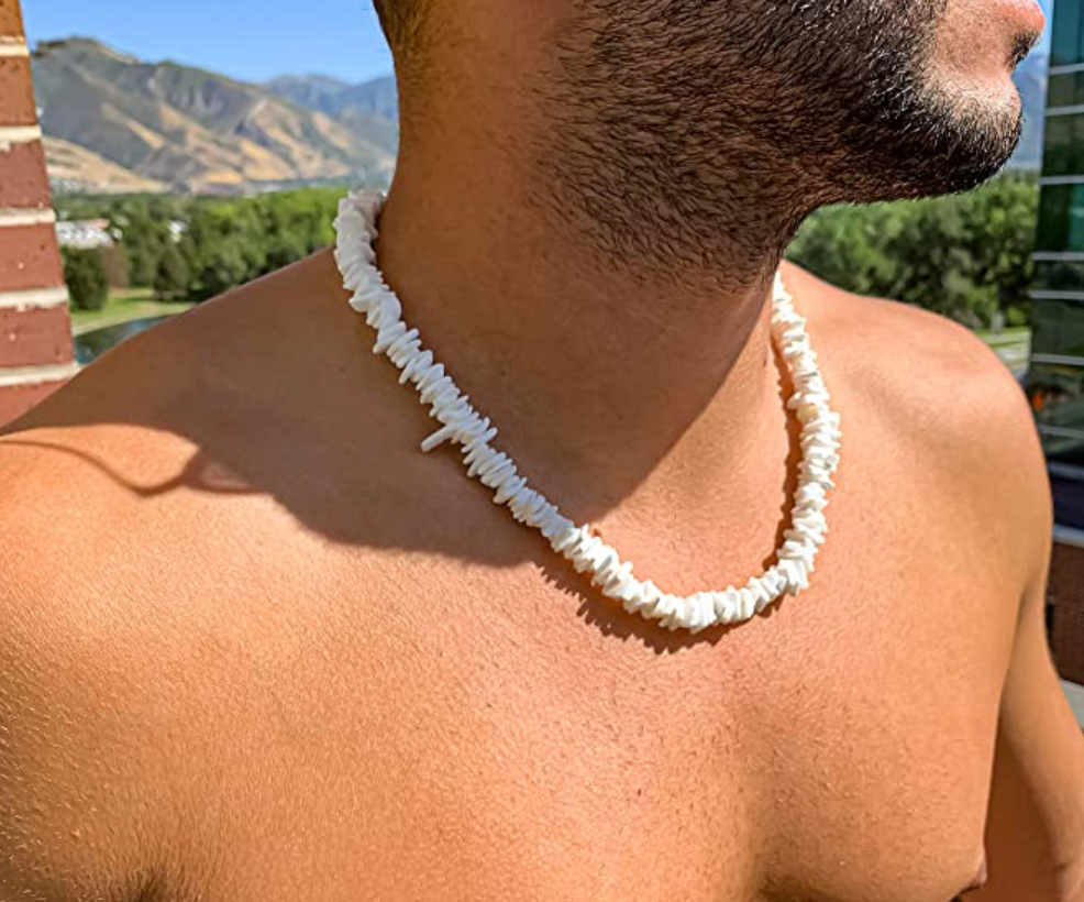 Natural White Puka Shells Natural Beaded Rope Cord Hawaiian Necklace Lucky Charm Chain Birthday Gift 14 - 20in.