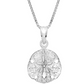 Sand Dollar Necklace Lucky Charm Sand Dollar Chain Surfer Jewelry Birthday Gift Sterling Silver 18in.