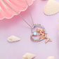 Cute Mermaid Heart Diamond Necklace Love Pendant Mermaid Jewelry Birthday Gift 925 Sterling Silver Chain 20in.