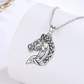 Cute Horse Necklace Diamond Pendant Celtic Horse Love Heart Jewelry Horseshoe Birthday Gift 925 Sterling Silver Chain 18in.