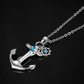 Anchor Necklace Diamond Heart Pendant Anchor Sailor Captain Jewelry Fisherman Birthday Gift 925 Sterling Silver Chain 18in.