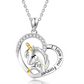 Little Girls Cute Unicorn Necklace Diamond Pendant Baby Unicorn Love Heart Jewelry Birthday Gift 925 Sterling Silver 18in.
