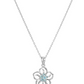 Hula Flower Birthstone Necklace Diamond Pendant Hawaiian Tropical Flower Jewelry Birthday Gift 925 Sterling Silver 18in.