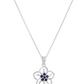 Hula Flower Birthstone Necklace Diamond Pendant Hawaiian Tropical Flower Jewelry Birthday Gift 925 Sterling Silver 18in.