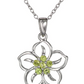 Hula Flower Birthstone Necklace Diamond Pendant Hawaiian Tropical Flower Jewelry Birthday Gift 925 Sterling Silver 18in.