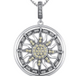 Circle Star Sun Sunflower Pendant Necklace Diamond Pendant Sun Disc Jewelry Birthday Gift 925 Sterling Silver 18in.