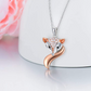 925 Sterling Silver Rabbit Butterfly Turtle Fox Pendant Diamond Heart Love Necklace Bunny  Dove Jewelry Birthday Gift Chain 18in.