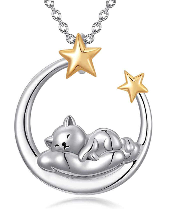 Cow Cat Elephant Unicorn Snake Butterfly Shark Dolphin Fairy Pendant Diamond Heart Love Necklace]Jewelry Birthday Gift Chain 925 Sterling Silver 18in.