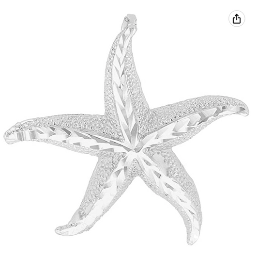 Cute Textured Starfish Charm Bracelet Pendant For Necklace Star Fish Jewelry Birthday Gift 925 Sterling Silver