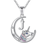 Girls Letter Name Cute Unicorn Diamond Pendant Pink Blue Purple Unicorn Kids Jewelry Birthday Gift 925 Sterling Silver Chain 18in.