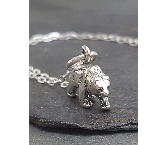 Dainty Bear Necklace Pendant Small Bear Family Jewelry Women Mom Wife Daughter Girls Gift 925 Sterling Silver Rose Gold 18in.
