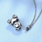 Urn Ash Bear Necklace Pendant Small Bear Family Jewelry Pet Memorial Ash Keepsake Cremation Gift 925 Sterling Silver 18in.