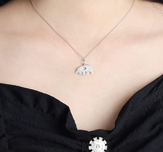 Cute Love Bear Necklace Pendant Heart Bear Jewelry Women Mother Wife Girl Gift 925 Sterling Silver Chain 18in.