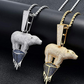 Silver Iced Out Polar Bear Chain Diamond Necklace Pendant Gold Polar Bear Hip Hop Jewelry Gift 24in.