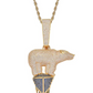 Silver Iced Out Polar Bear Chain Diamond Necklace Pendant Gold Polar Bear Hip Hop Jewelry Gift 24in.