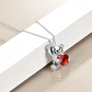 Red Heart Bear Necklace Diamond Pendant Love Bear Jewelry Women Mother Wife Girl Gift 925 Sterling Silver Chain 18in.