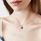 Red Heart Bear Necklace Diamond Pendant Love Bear Jewelry Women Mother Wife Girl Gift 925 Sterling Silver Chain 18in.