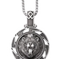 Bear Medallion Necklace Pendant Black Celtic Bear Jewelry Black Norse Viking Hunter Nordic Gift Stainless Steel 24in.