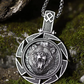 Bear Medallion Necklace Pendant Black Celtic Bear Jewelry Black Norse Viking Hunter Nordic Gift Stainless Steel 24in.