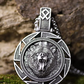 Bear Medallion Necklace Pendant Black Celtic Bear Jewelry Black Norse Viking Hunter Nordic Gift Stainless Steel 24in.
