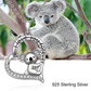 Koala Bear Necklace Diamond Pendant Lover Heart Koala Bear Jewelry Women Mother Wife Girl Gift 925 Sterling Silver Chain 18in.