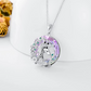 Giraft Tree Necklace Diamond Pendant Rainbow Flower Giraft Jewelry Women Mother Wife Girl Gift 925 Sterling Silver Chain 18in.