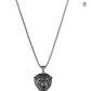 Roaring Bear Head Necklace Pendant Celtic Bear Jewelry Norse Viking Hunter Nordic Gift Black Stainless Steel 24in.