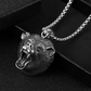 Roaring Bear Head Necklace Pendant Celtic Bear Jewelry Norse Viking Hunter Nordic Gift Black Stainless Steel 24in.