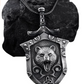 Black Bear Head Necklace Pendant Celtic Knot Bear Jewelry Norse Viking Sword Shield Hunter Nordic Gift Black Stainless Steel 24in.