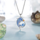 Blue Crystal Diamond Dolphin Necklace Pendant Dolphin Jewelry Women Mother Wife Girl Gift 925 Sterling Silver Chain 18in.