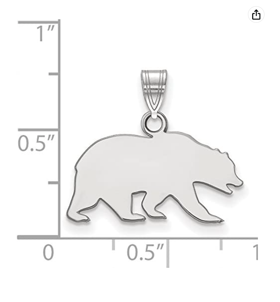925 Sterling Silver Bear Pendant For Necklace Bear Claw Jewelry Nordic Viking Hunter Gift UC Berkeley California Golden Bears School Mascot