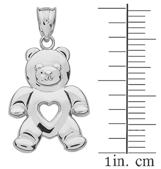 Teddy Bear Pendant For Necklace Charm Bracelet Teddy Bear Heart Love Jewelry Wife Mother Daughter Girls Gift