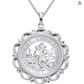 Saint Christopher Necklace Medallion Pendant St. Christopher Jewelry Roman Catholic Chain 925 Sterling Silver Gift 18 - 24in.