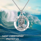 Saint Christopher Medallion Pendant Necklace St. Christopher Jewelry Roman Catholic Chain 925 Sterling Silver Gift 18in.