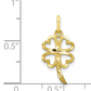 10K Gold Shamrock Charm Bracelet Pendant For Necklace Four Leaf Clover Heart Love Jewelry Lucky Irish St. Patrick Gift