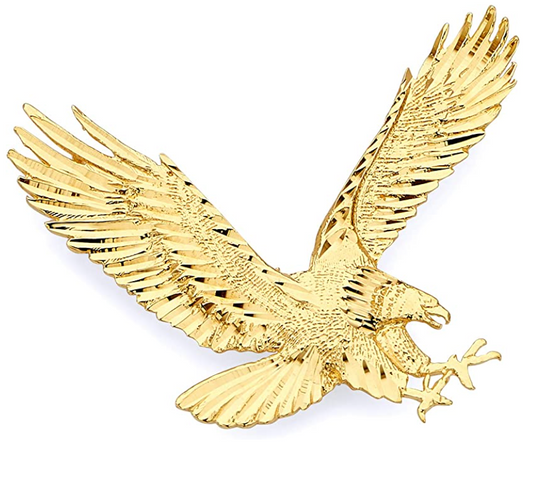 Large 14K Gold Bald Eagle Pendant For Chain Necklace Gold Charm Bracelet Bald Eagle Bird Jewelry Father Dad Gift
