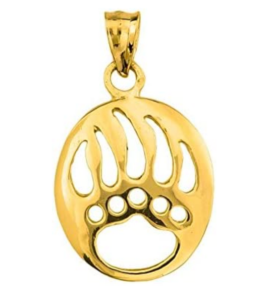 925 Sterling Silver Bear Paw Pendant For Necklace Bear Claw Jewelry Nordic Viking Hunter Gift 10K Gold