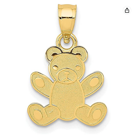 Cute Teddy Bear Pendant For Necklace 14K Gold Charm Bracelet Teddy Bear Jewelry Wife Mother Daughter Girls Gift