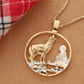 14K Gold Plated Wolf Pendant Necklace Wolf Howling Melladion Jewelry Celtic Nordic Viking Hunter Norse Gift Chain 20in.
