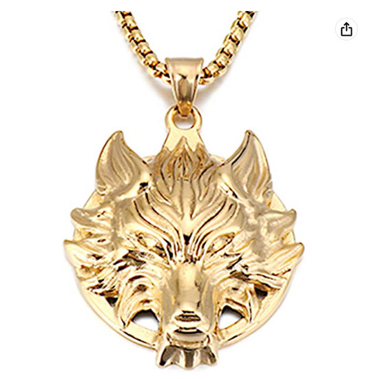 Stainless Steel Dragon Head Pendant Necklace Dragon Jewelry Lucky Chinese Japanese Asian Oriental Gift Chain Gold Silver Black 24in.