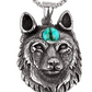 Wolf Head Pendant Snake Eye Necklace Black Wolf Jewelry Celtic Nordic Viking Hunter Norse Gift Stainless Steel Chain 24in.