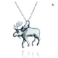 Moose Necklace Pendant Love Elk Reindeer Jewelry Chain Norse Viking Hunter Nordic Gift 925 Sterling Silver 20in.
