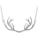 Cute Deer Antlers Necklace Pendant Elk Reindeer Jewelry Chain Norse Viking Hunter Nordic Gift 925 Sterling Silver 20in.