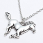 Cute Horse Necklace Pendant Pony Jewelry Love Heart Chain Farmer Woman Wife Daughter Girl Gift Silver Gold Stainless Steel 20in.
