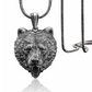 Oxidized 925 Sterling Silver Wolf Head Pendant Necklace Lion Face Chain Celtic Black Bear Jewelry Viking Nordic Hunter Norse Gift