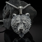 Oxidized 925 Sterling Silver Wolf Head Pendant Necklace Lion Face Chain Celtic Black Bear Jewelry Viking Nordic Hunter Norse Gift